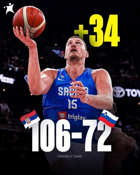 开云官网-热身赛塞尔维亚106比72大胜斯洛文尼亚 约基奇10分8板 东契奇空砍17分